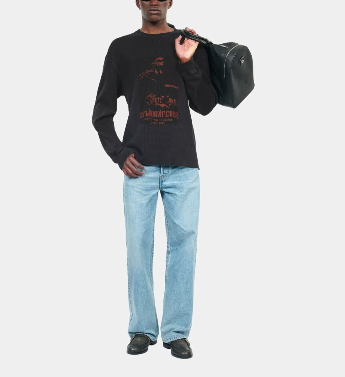 Sweatshirt Avec Sérigraphie Noir Homme