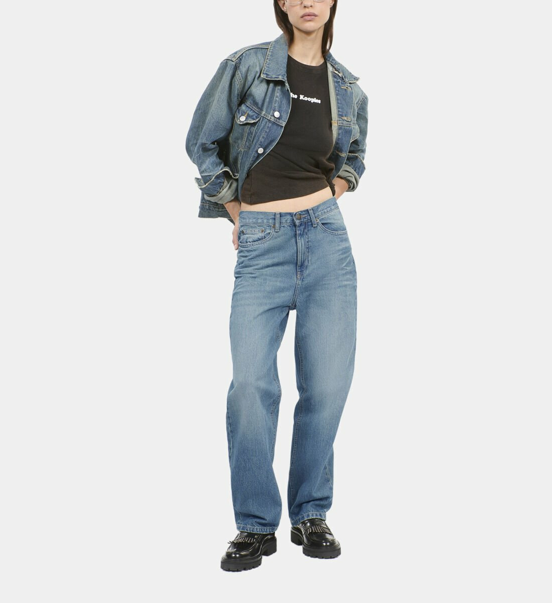 Jean Boyfriend Bleu Femme