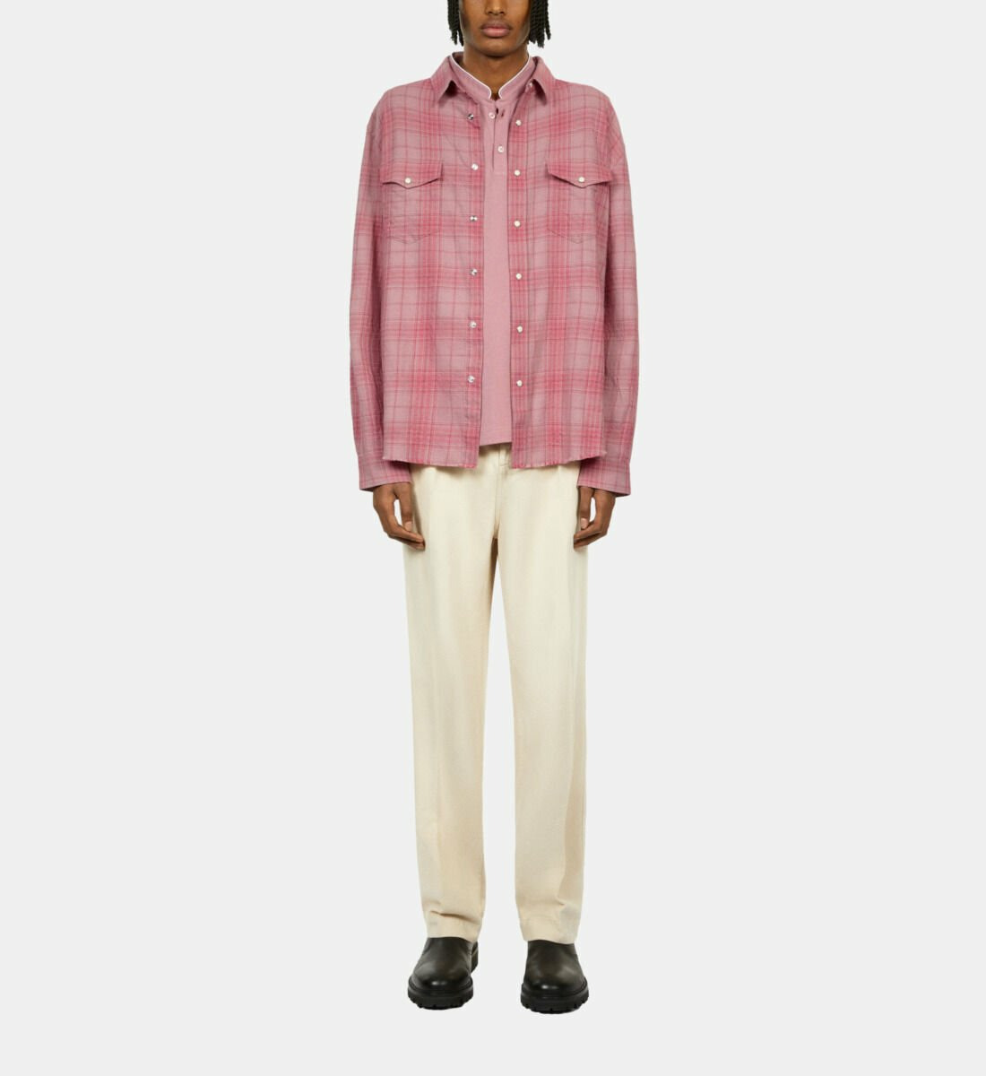 Chemise Rose À Carreaux