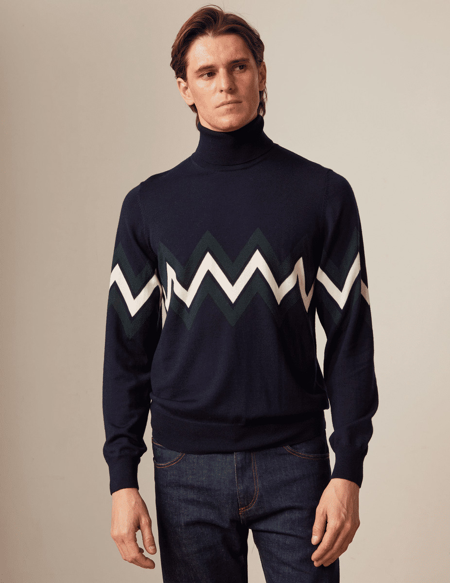 Pull Graham en laine marine