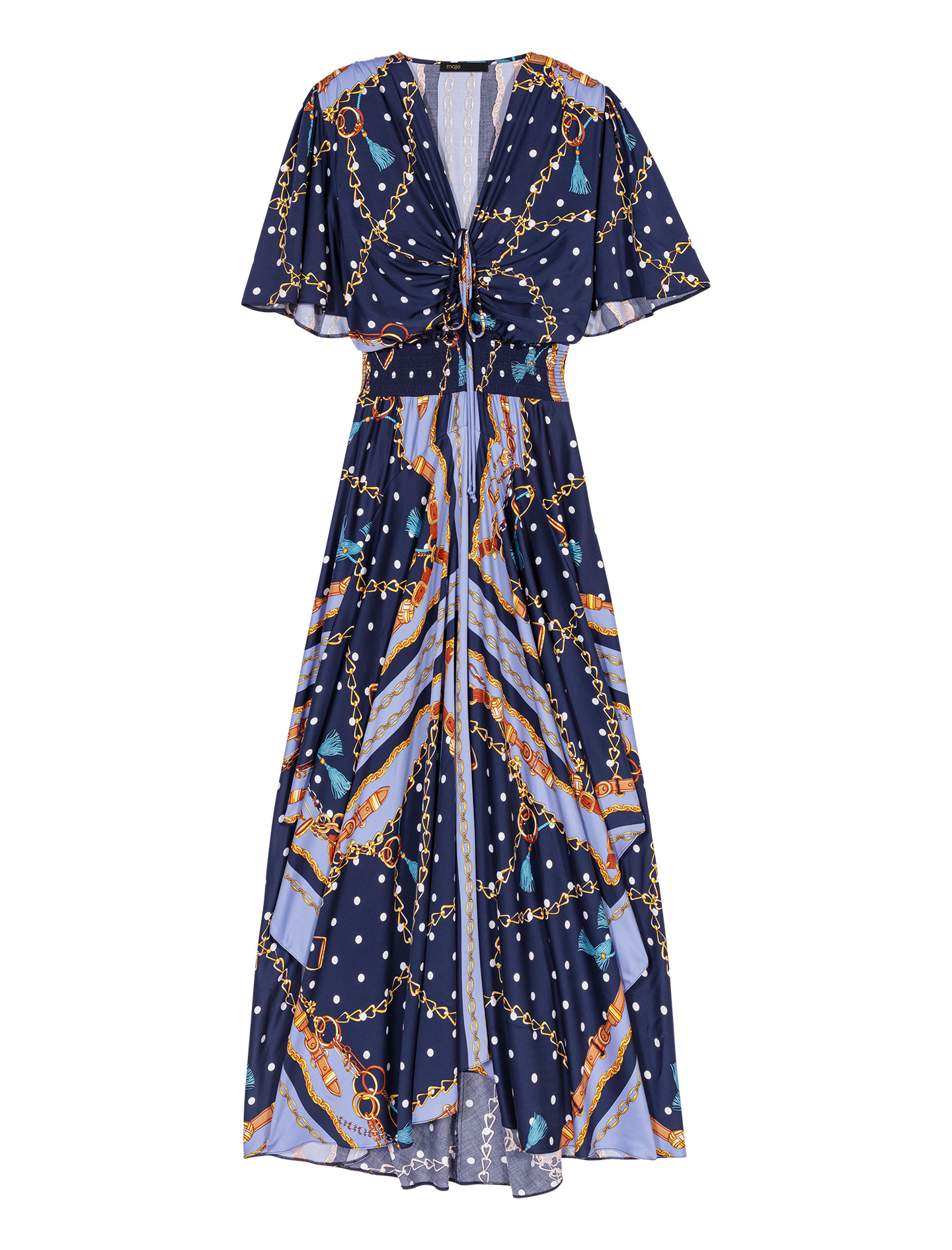Robe longue satinée imprimée