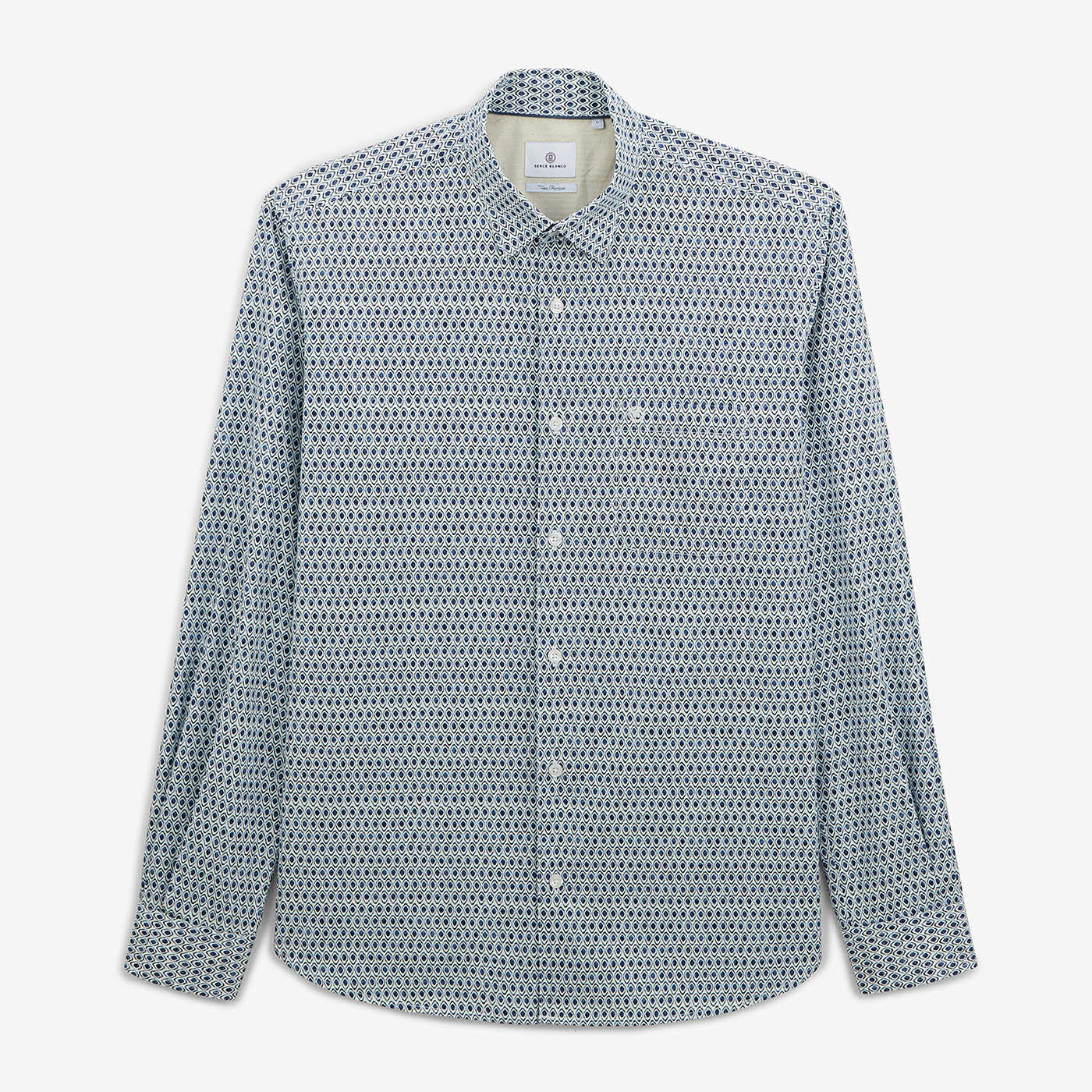 Chemise regular bleu aviateur imprimé tribal