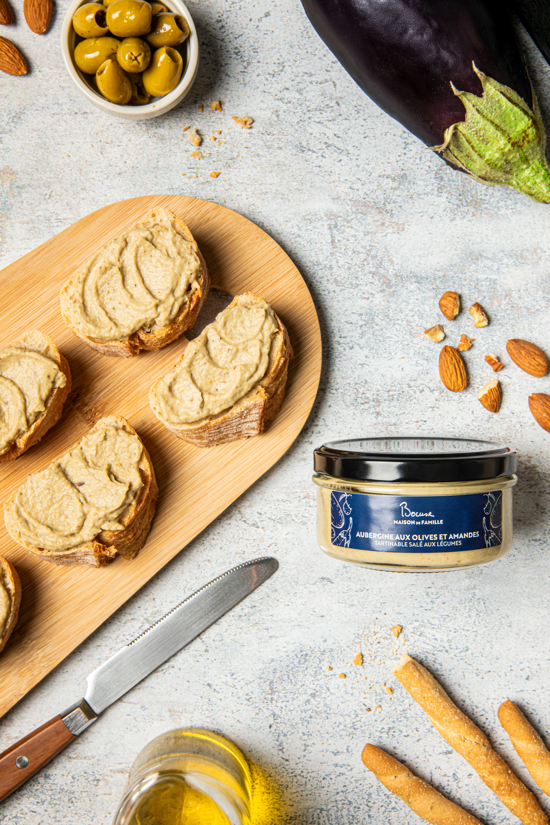 Tartinable aubergines aux olives et amandes