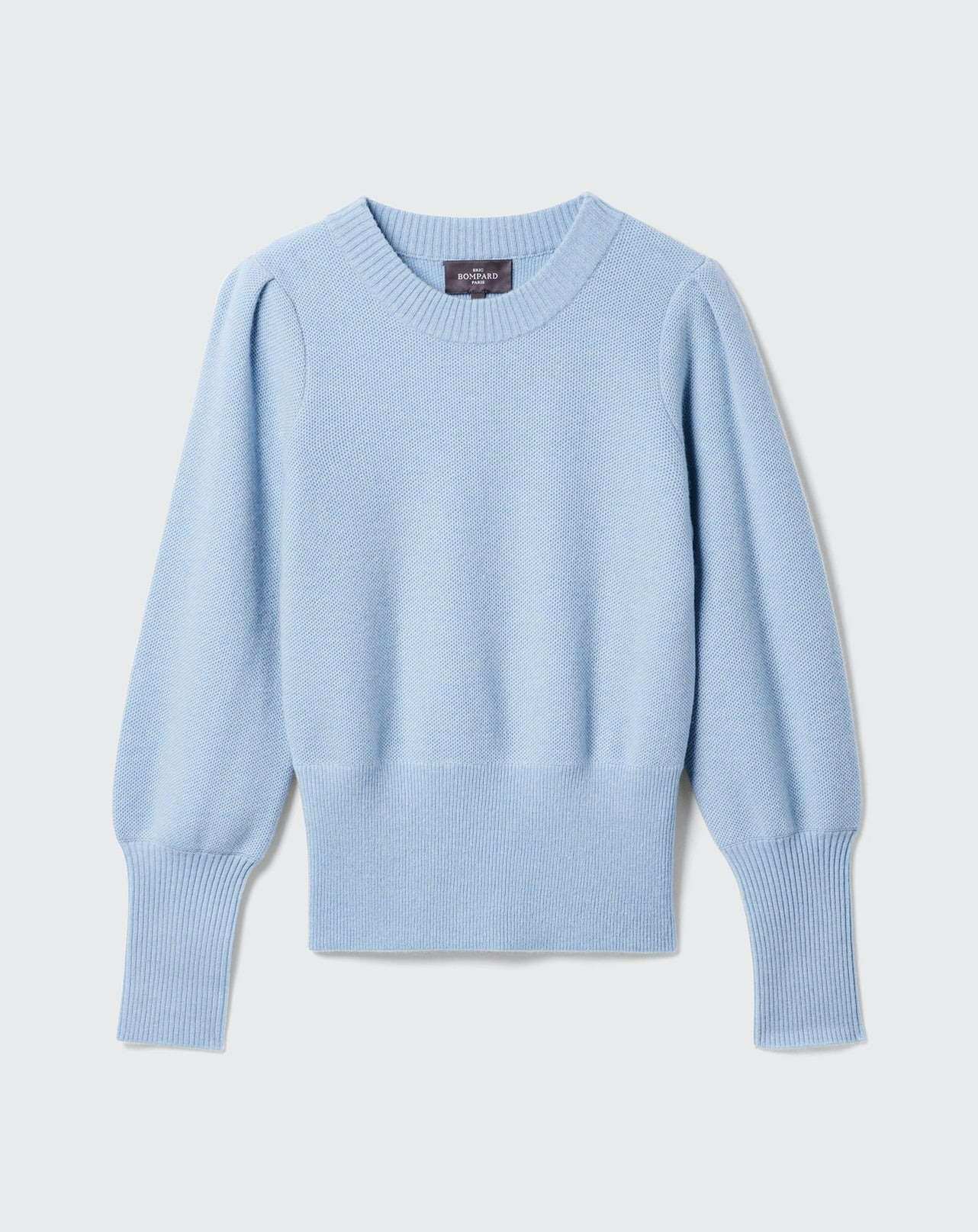 Pull col rond manches ballon - Femme - BLEU RIF