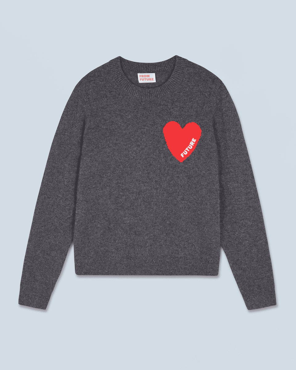 Pull Col Rond Coeur Léger