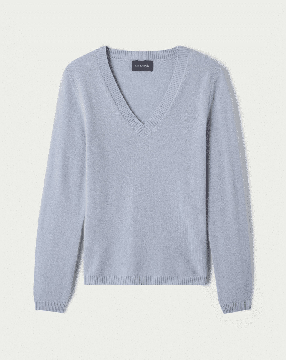 Pull V cintré - Femme - BLEU CIEL