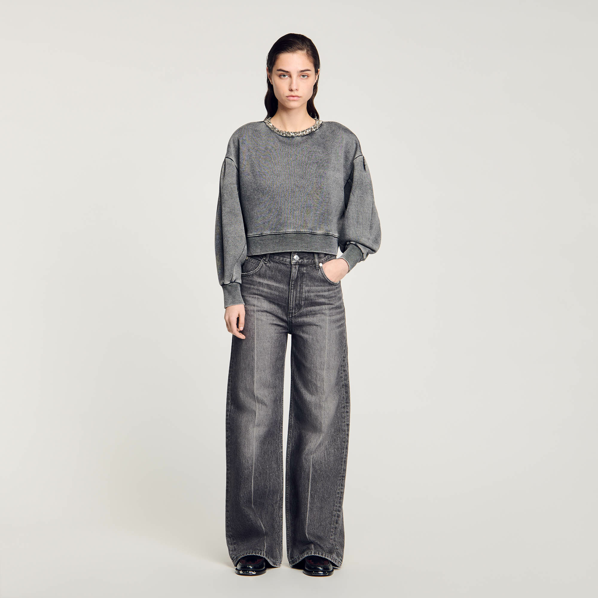 Sweatshirt à col bijoux