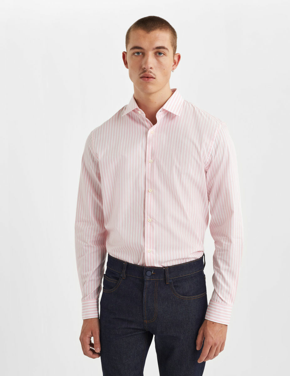 Chemise Ajustée rayée rose