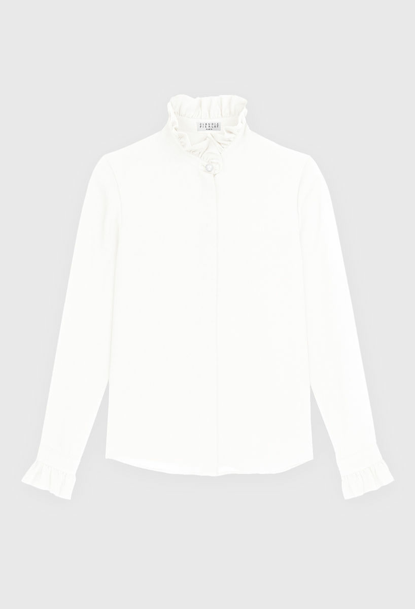 Chemise à col victorien écru