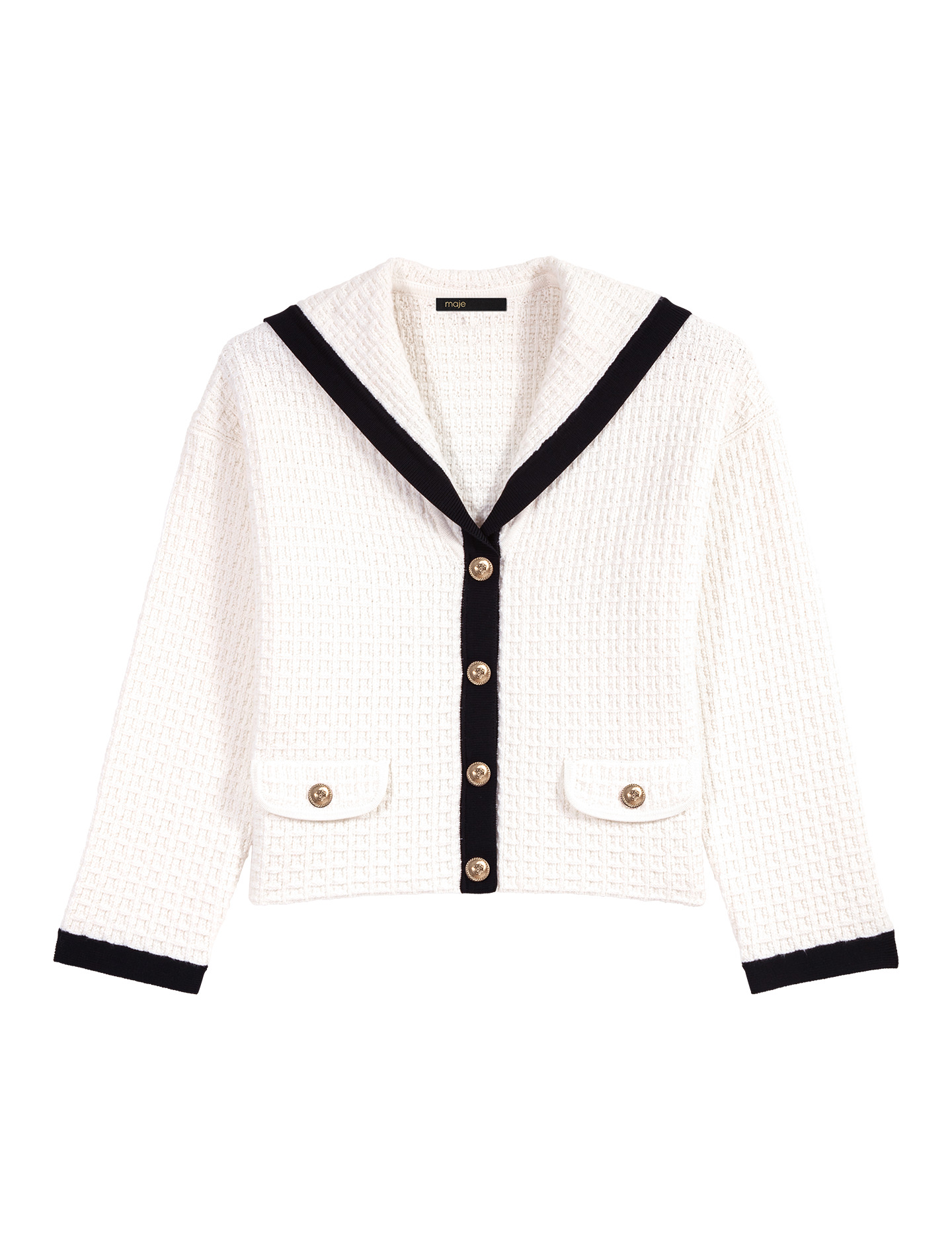 Cardigan contrasté à col