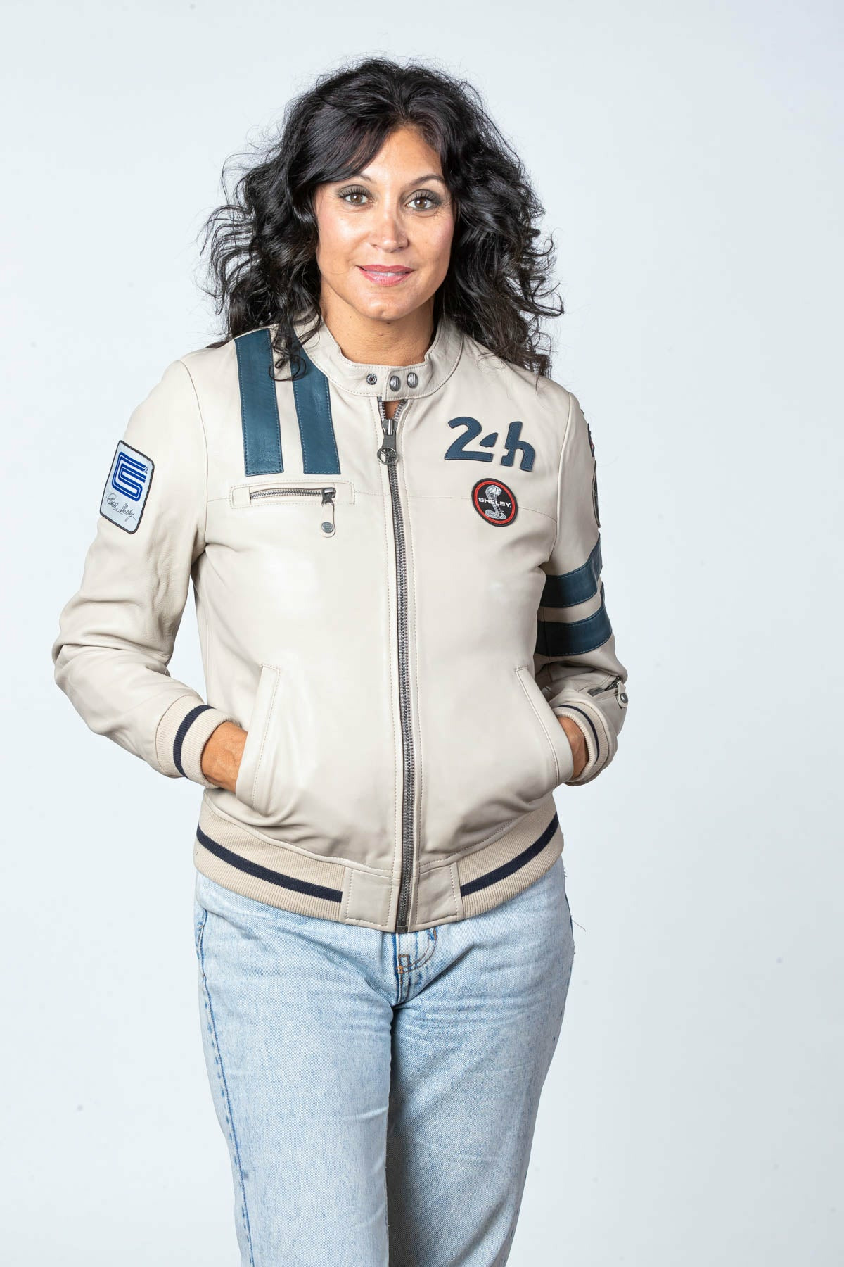 Blouson Shelby Le Mans Cobra Femme Ecru