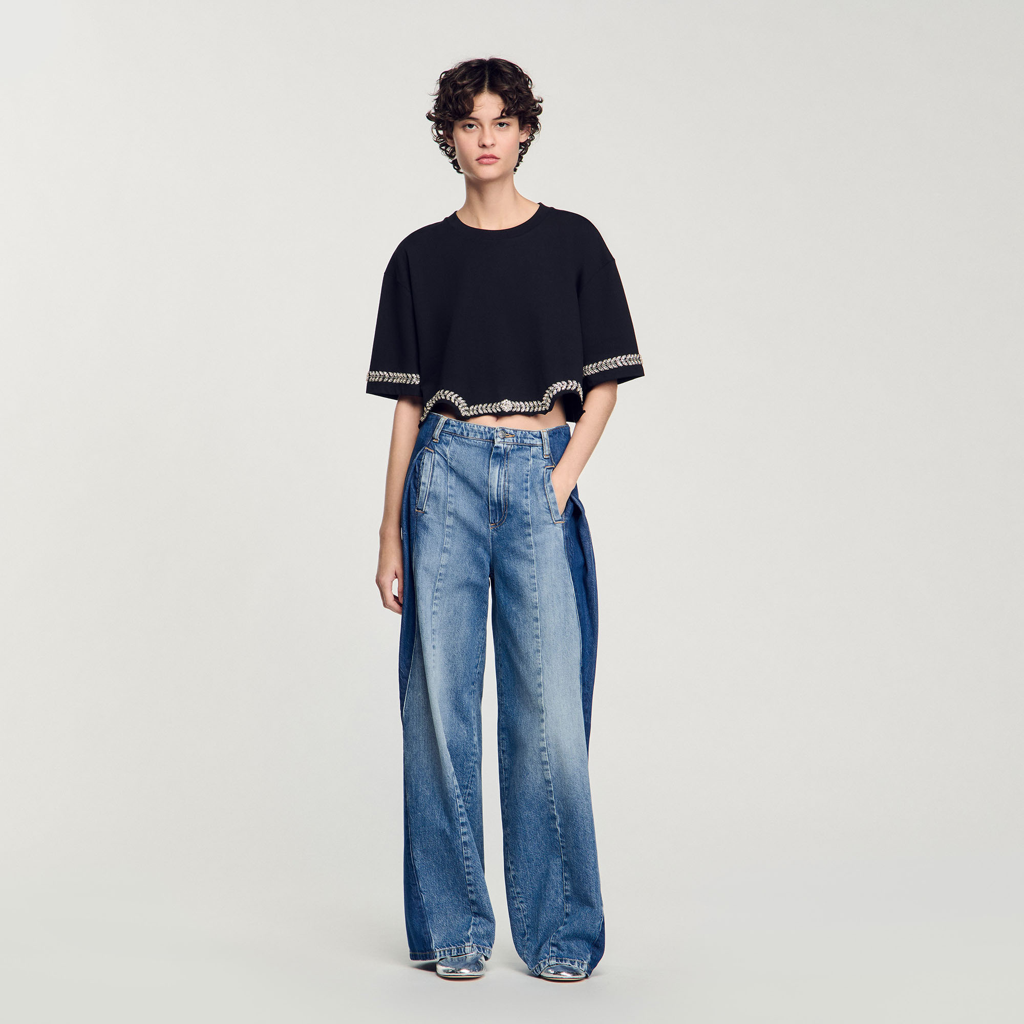 T-shirt court strassé