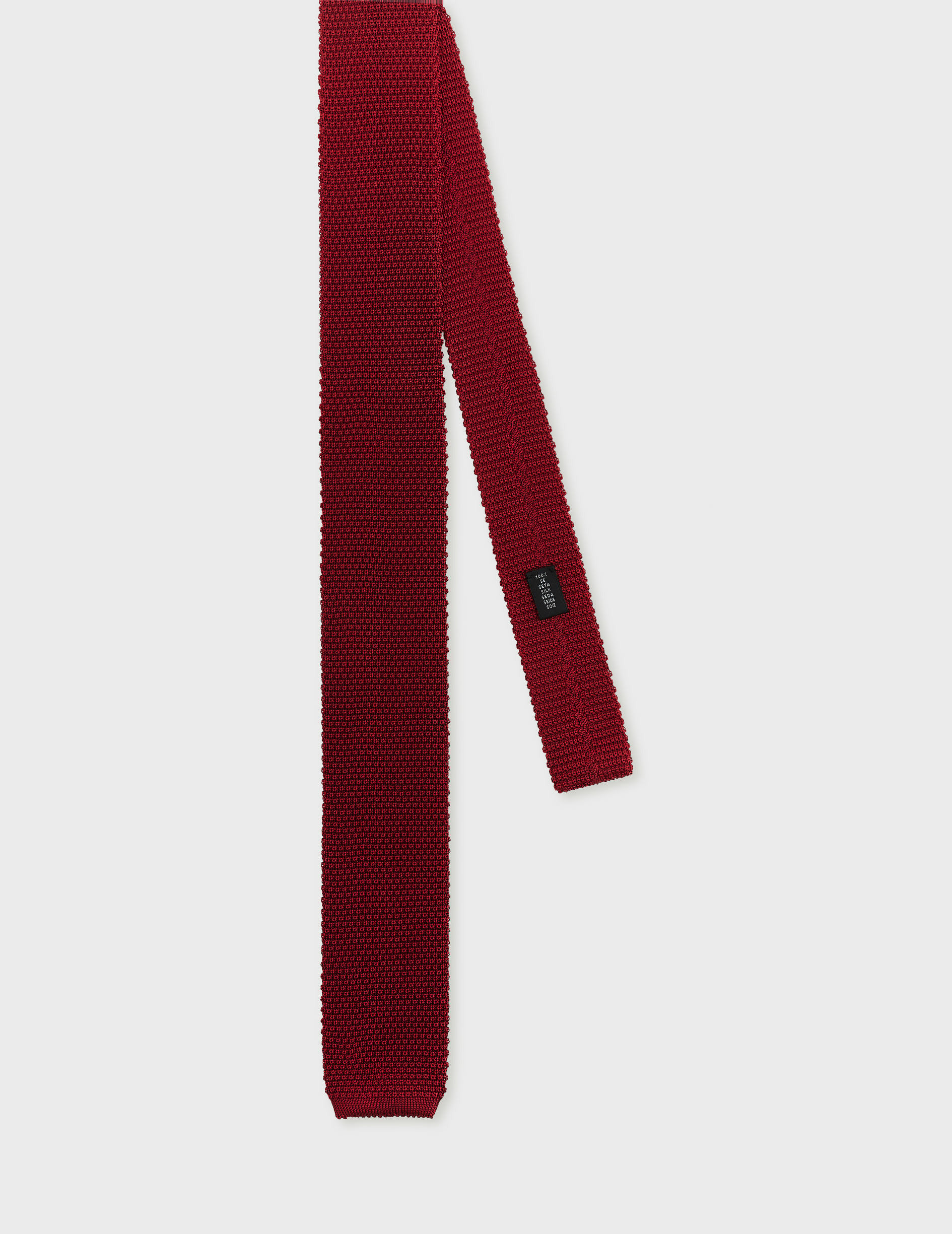 Cravate 6,5cm en tricot de soie uni rouge