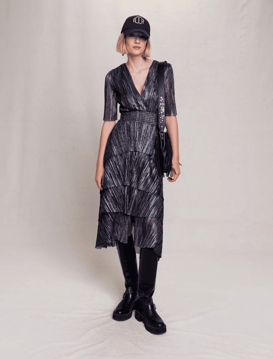 Robe lamée à volants