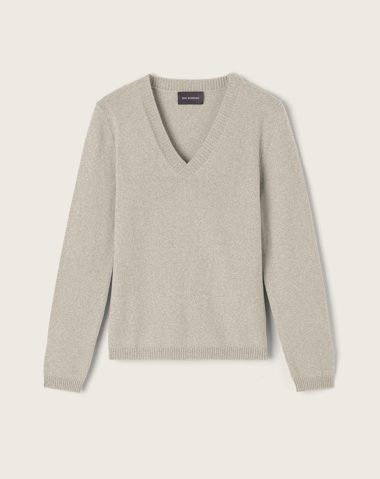 Pull V cintré - Femme - GRIS ARGENTE