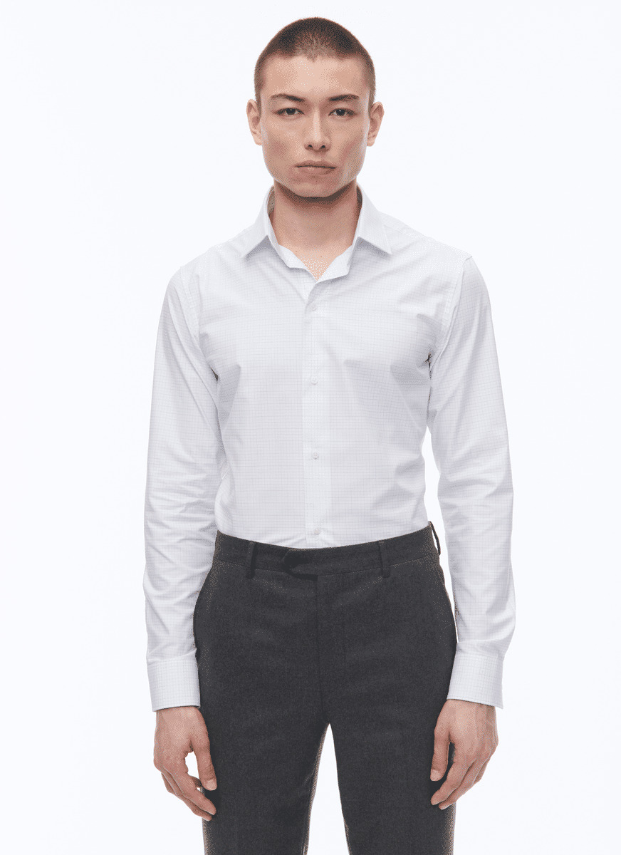 Chemise à carreaux en popeline de coton
