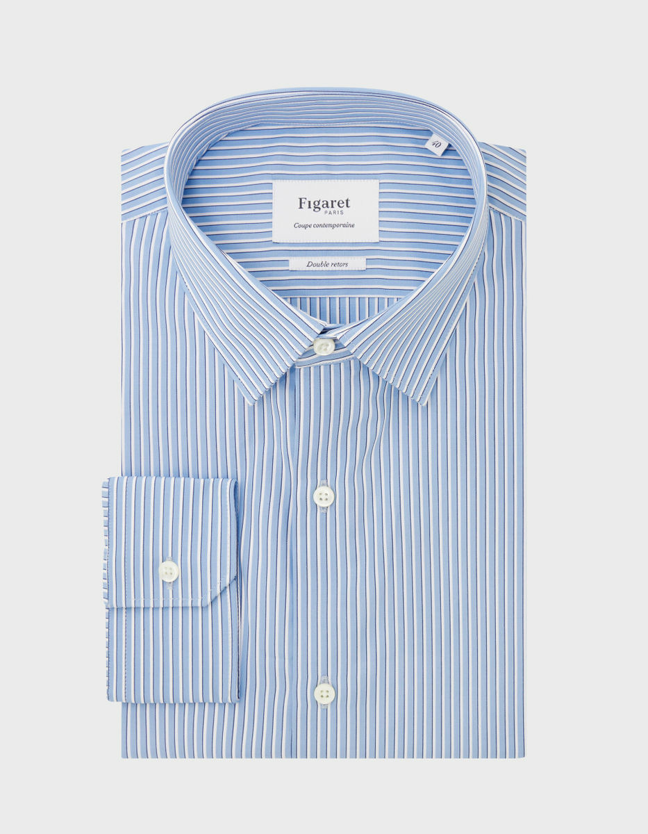 Chemise Contemporaine rayée bleue