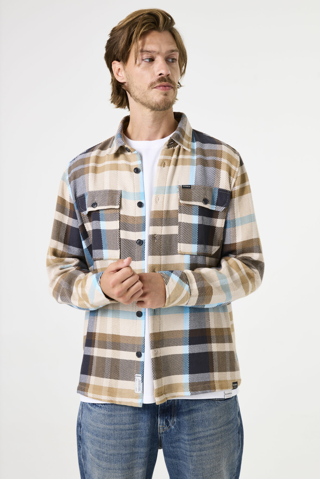 Men Overshirts Brown