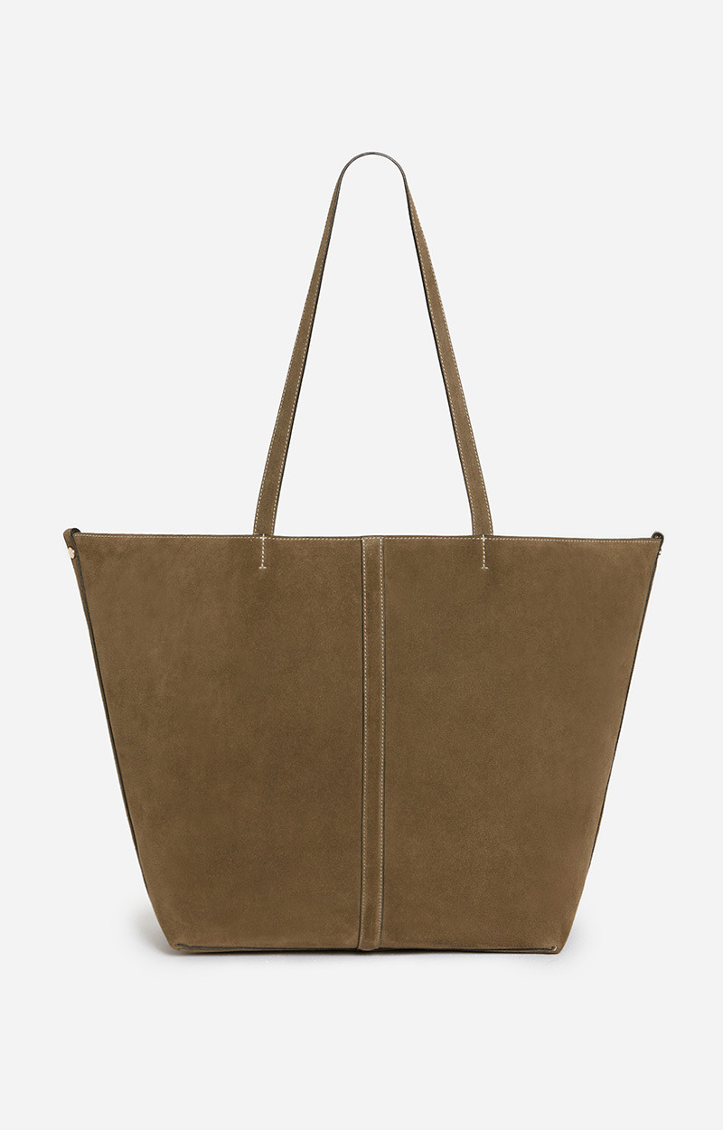 Grand Cabas En Cuir Velours 100% Cuir de Vachette