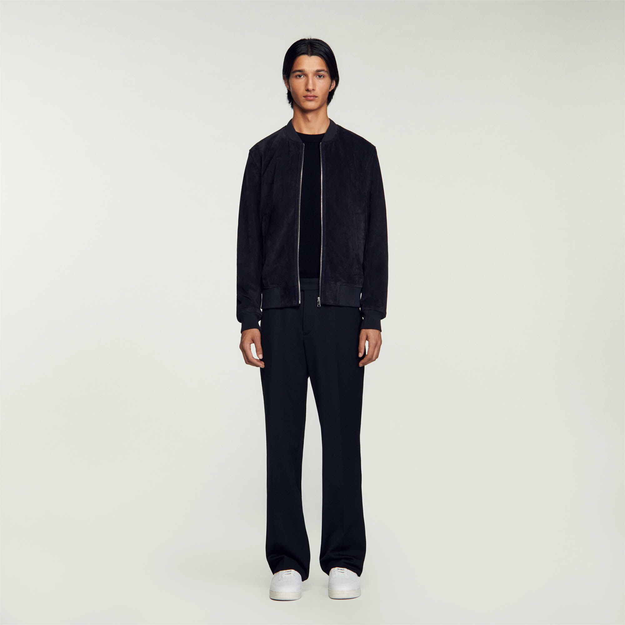 Blouson en cuir suédé