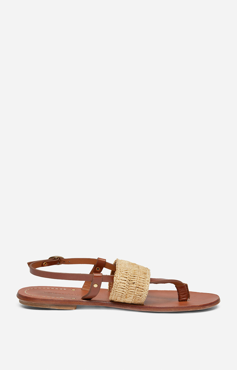SANDALES PLATES Sandales En Raphia