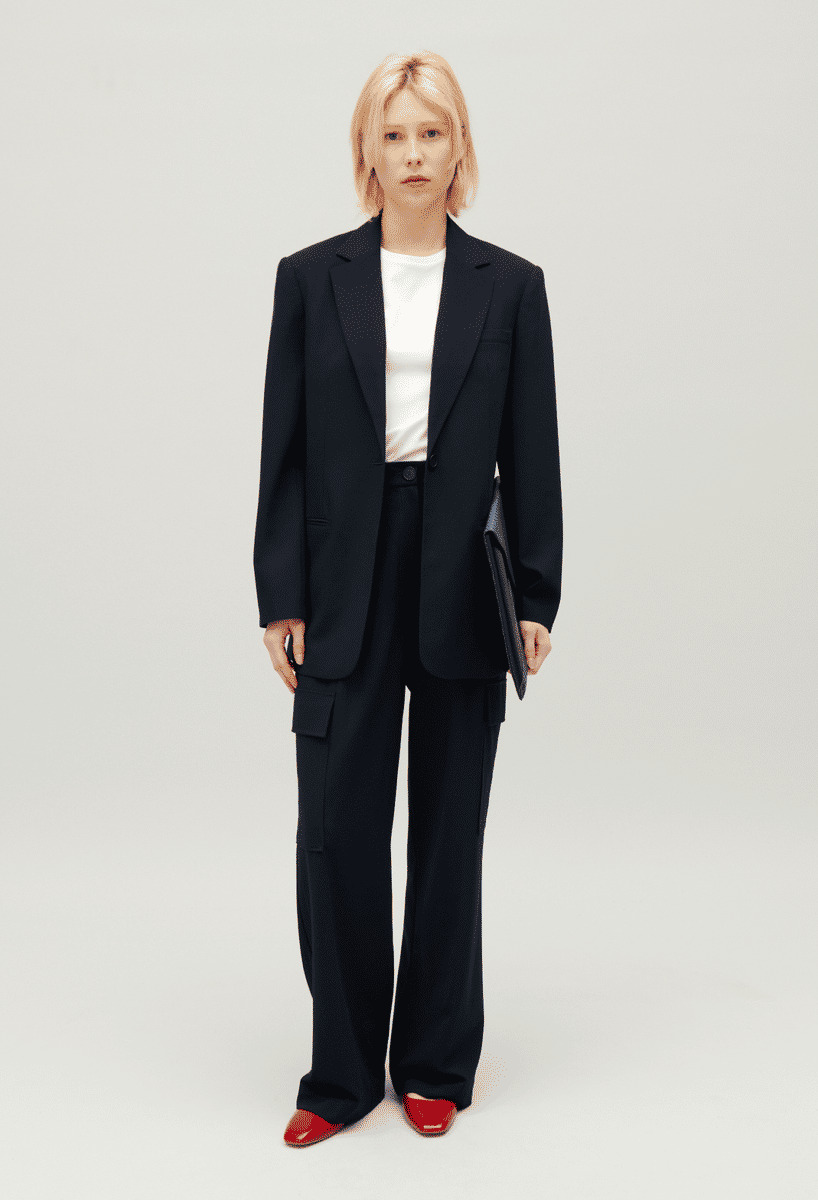 Veste tailleur oversize marine