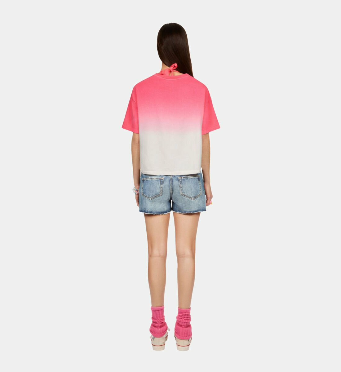 T-Shirt Rose Dégradé Avec Sérigraphie Venice Femme