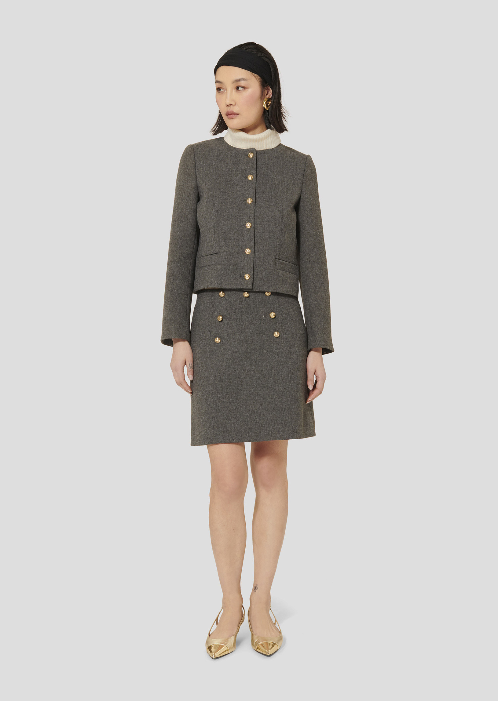 Jupe Jamie-Gris en Polyester