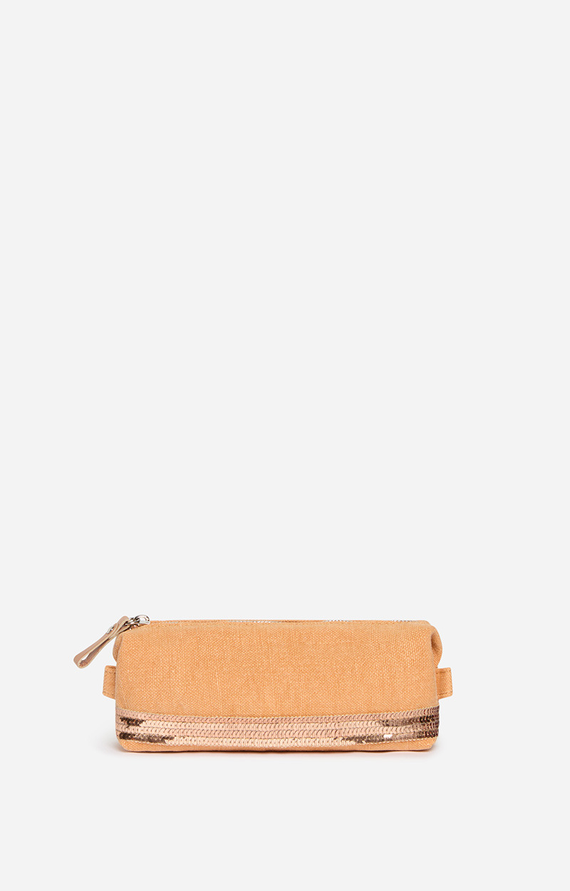Trousse Ecolier En Lin & Sequins