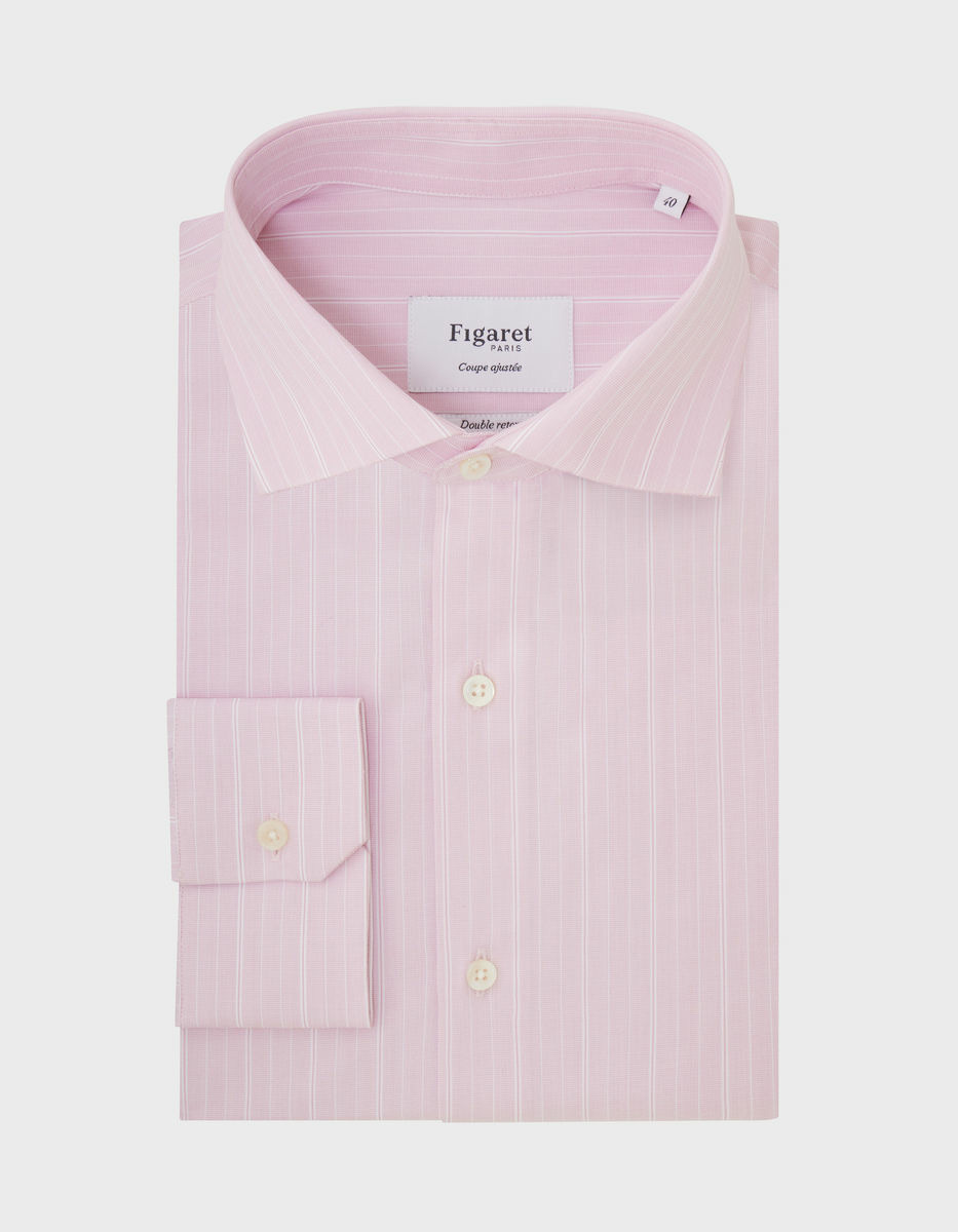 Chemise Ajustée rose rayée