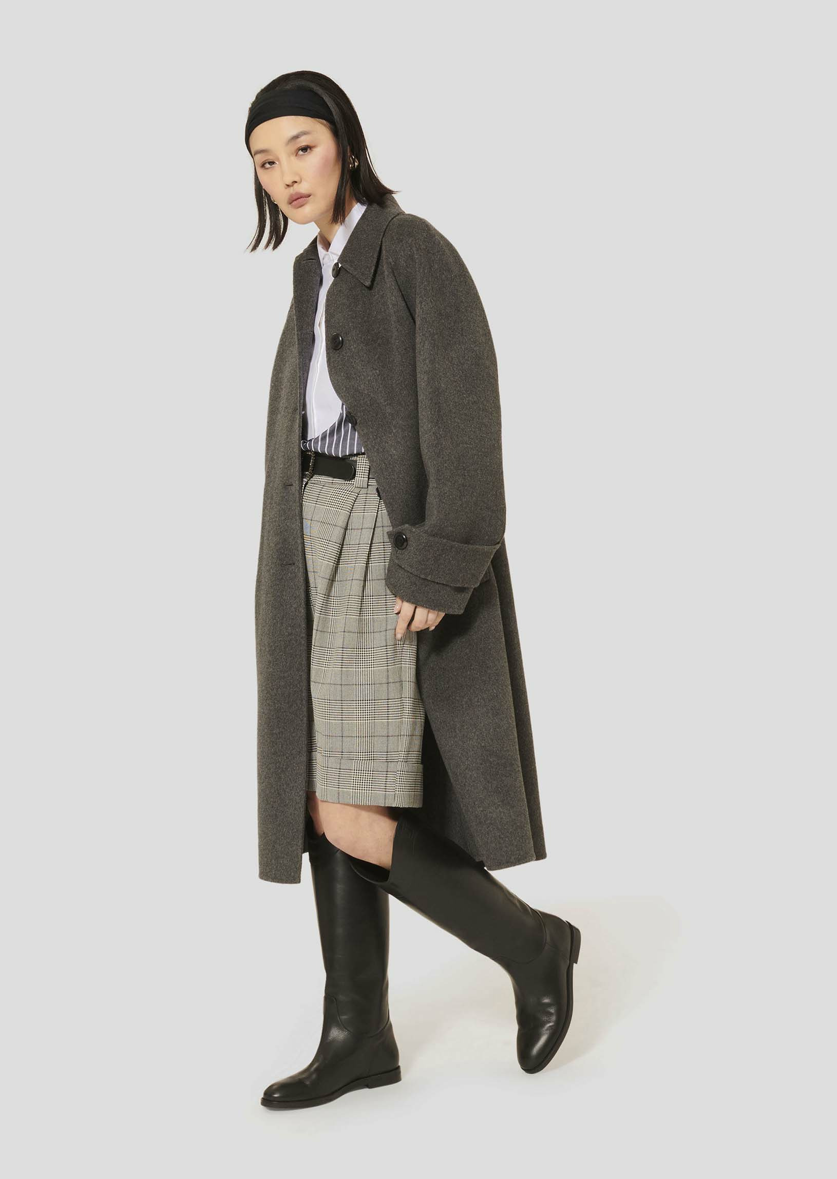 Manteau Marly-Gris en Laine