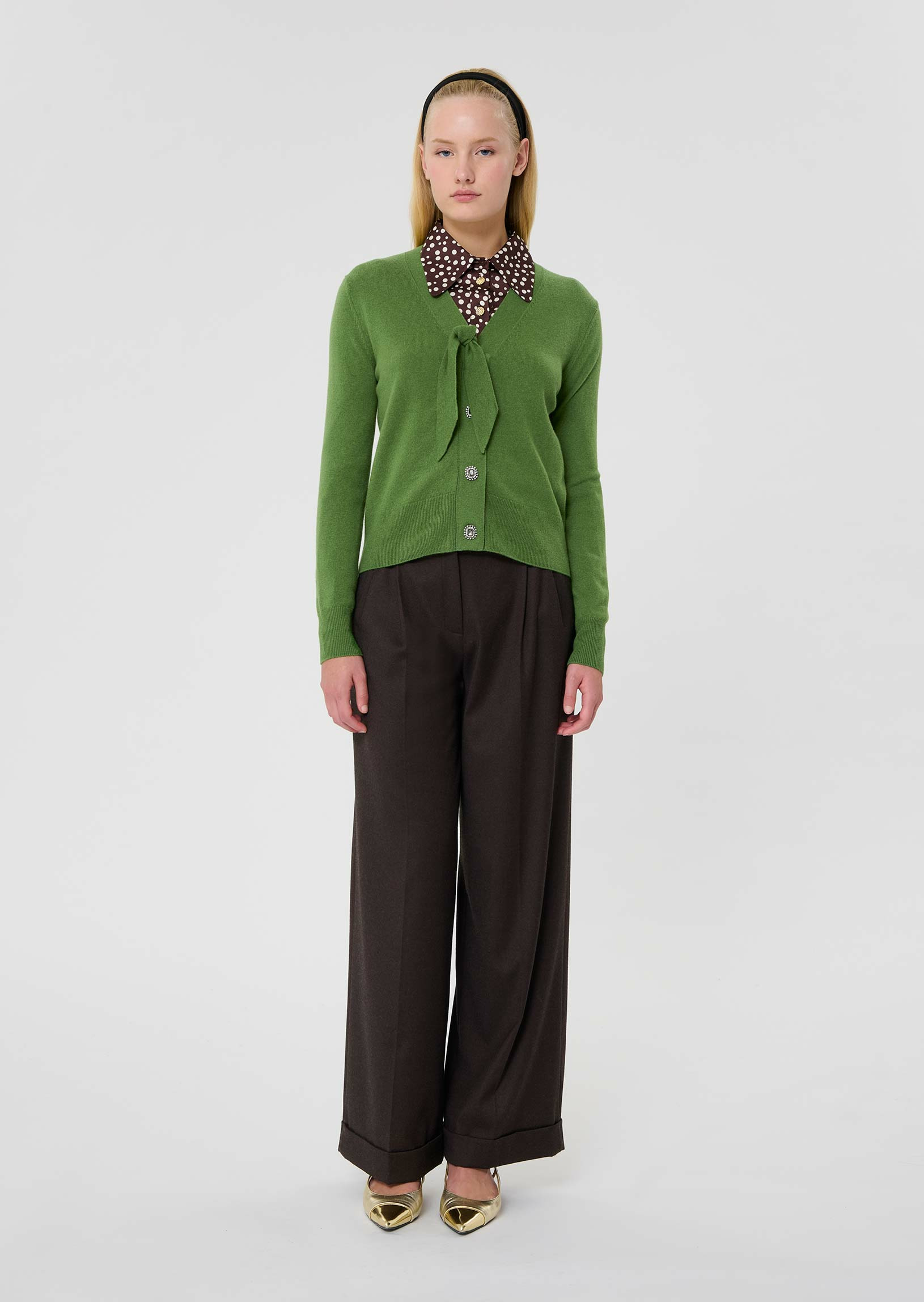 Gilet Germain-Cactus en Laine Mercerisée