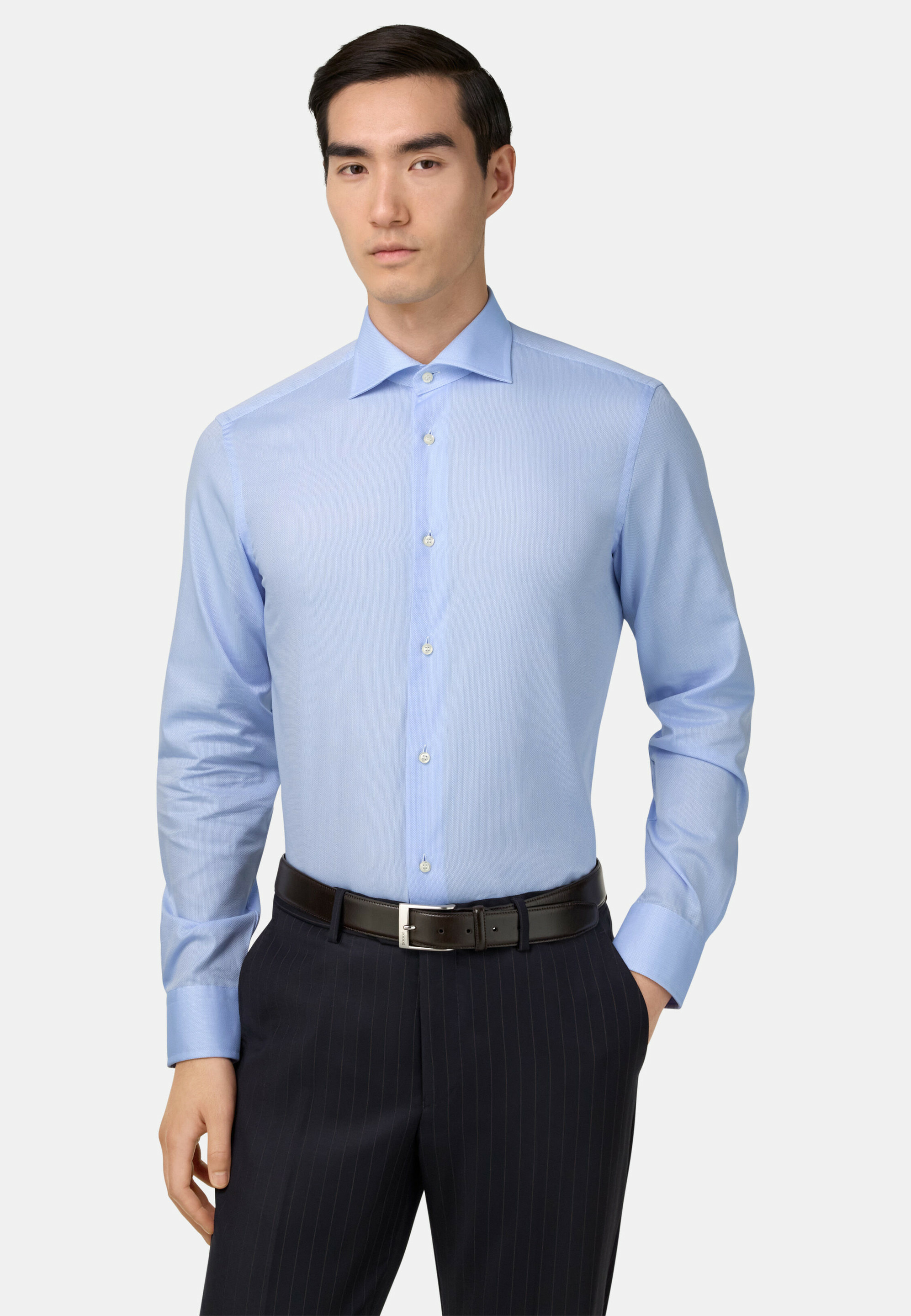 Chemise à Rayures en Coton Slim Fit