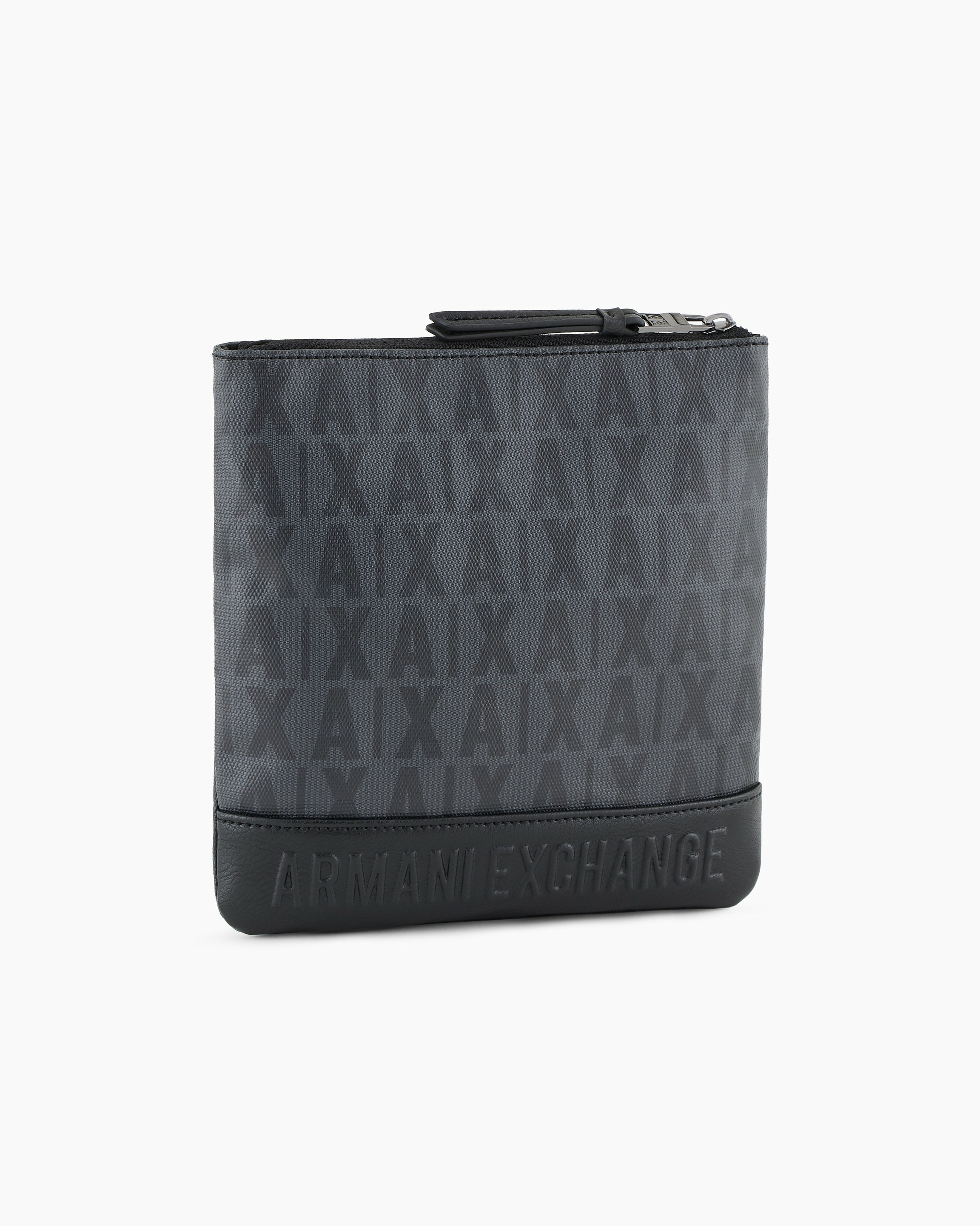Sac bandoulière plat homme - asphalte/noir