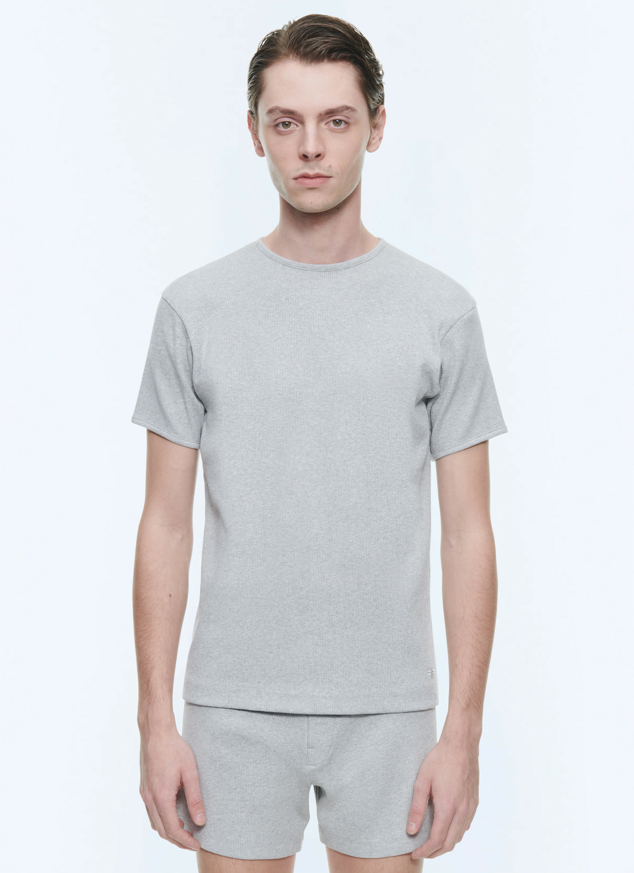 T-shirt Ringer côtelé en coton