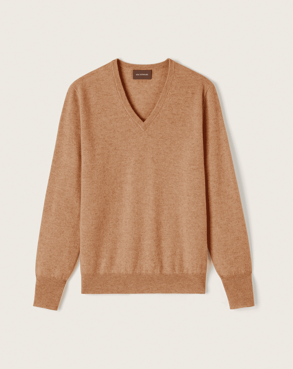 Pull col V classique - Homme - CAMEL