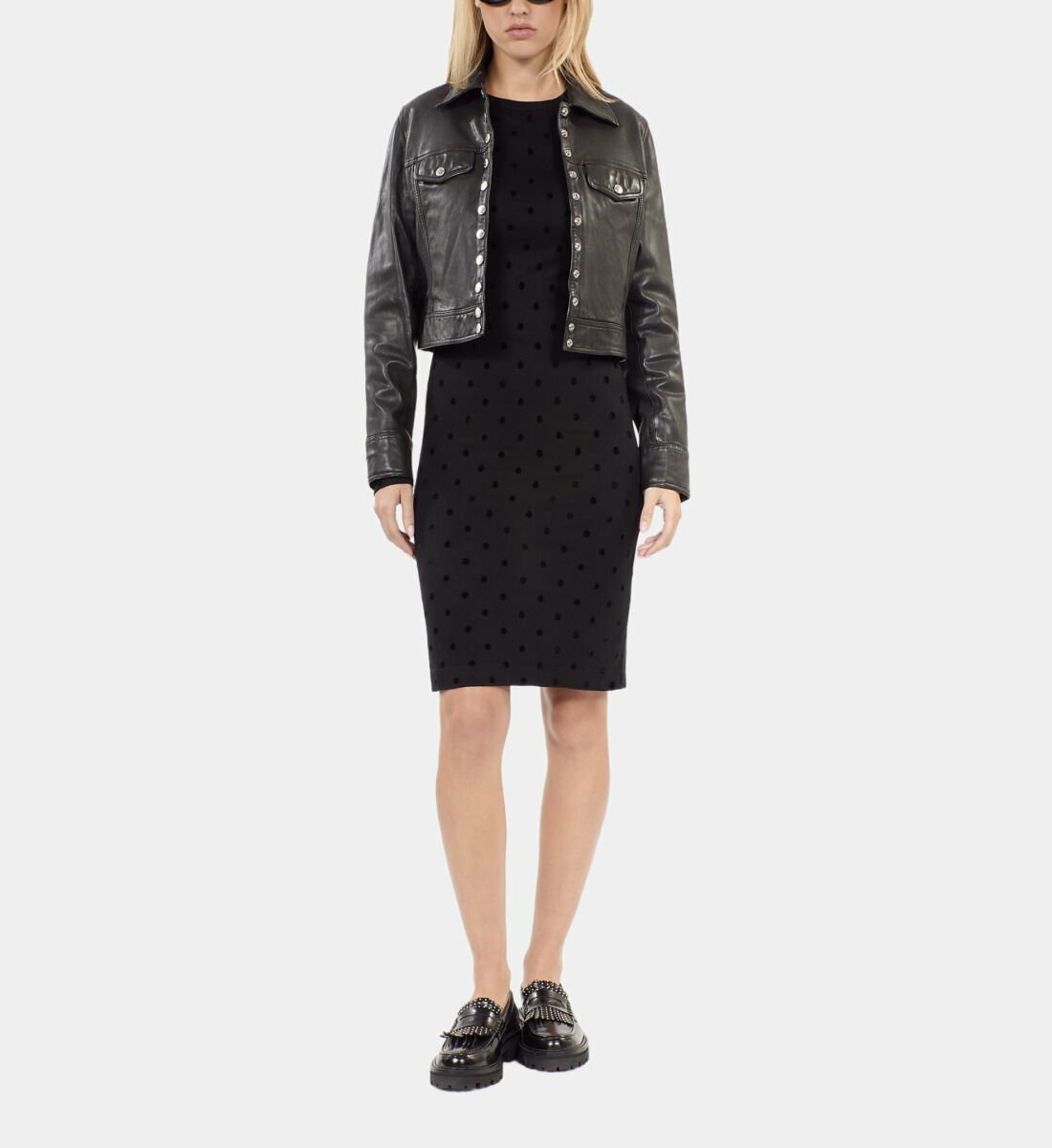 Robe Courte En Jersey Noire Femme