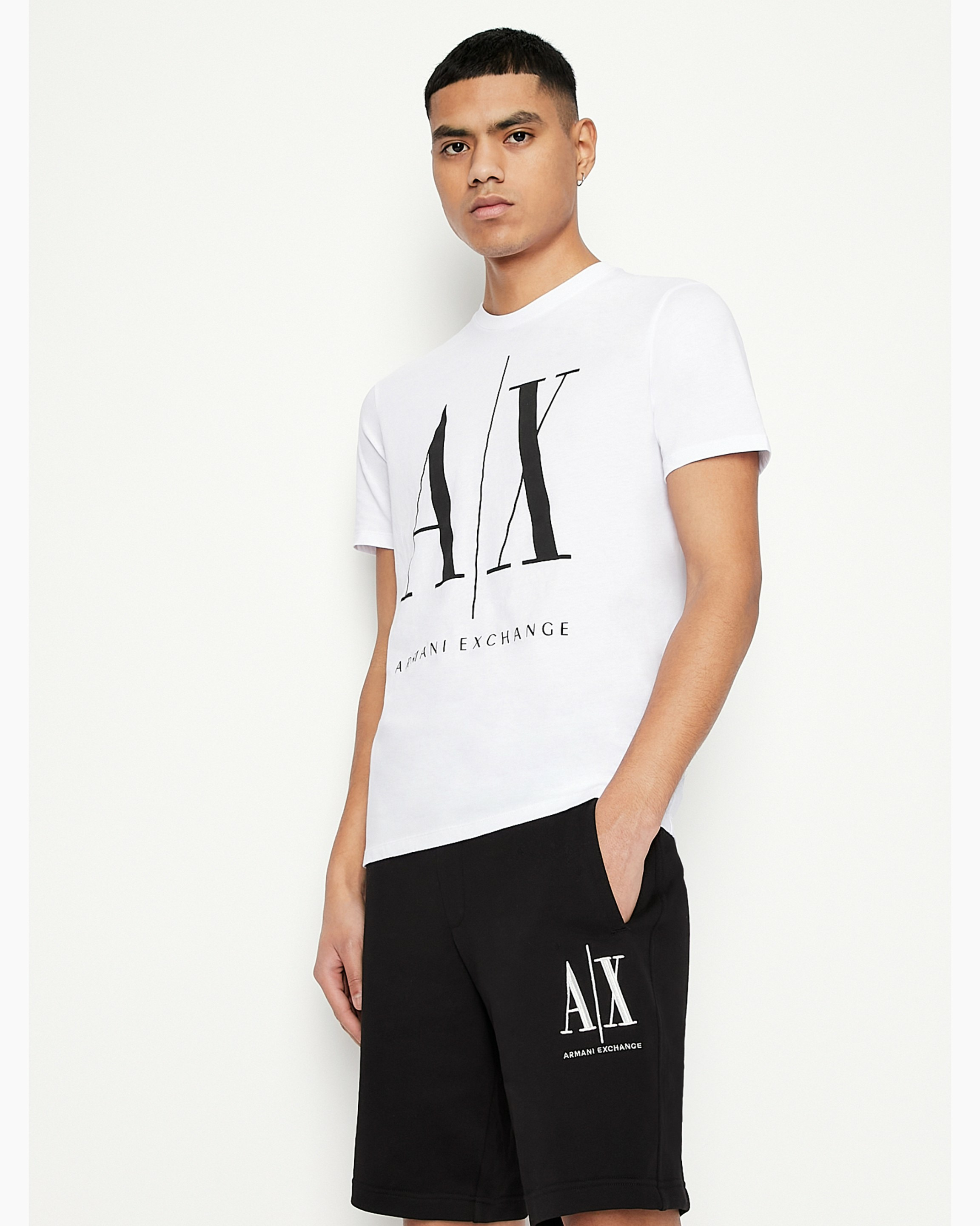 T-shirt blanc à impression noire