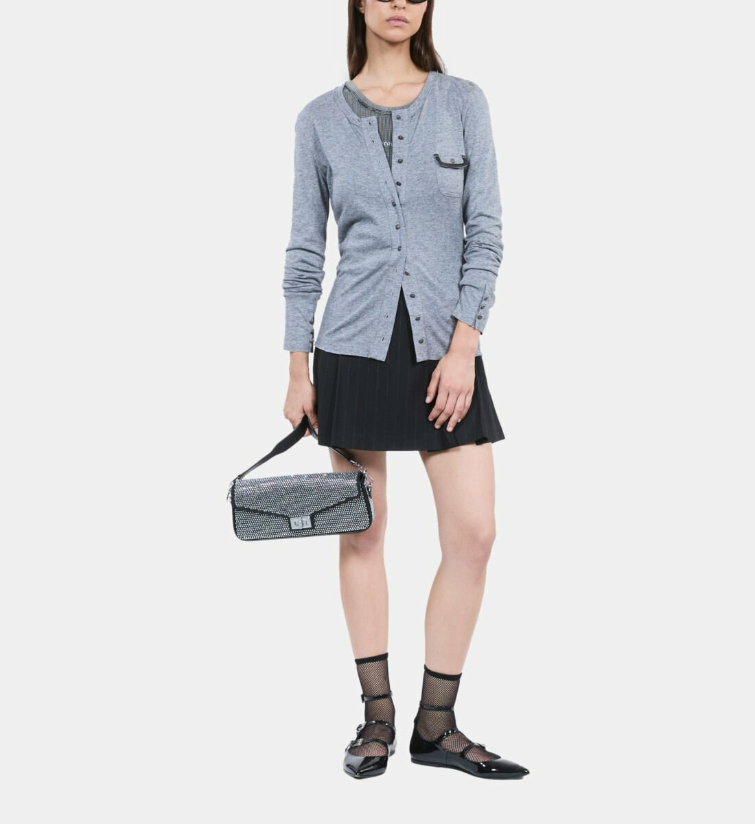 T-Shirt Manches Longues Gris Femme