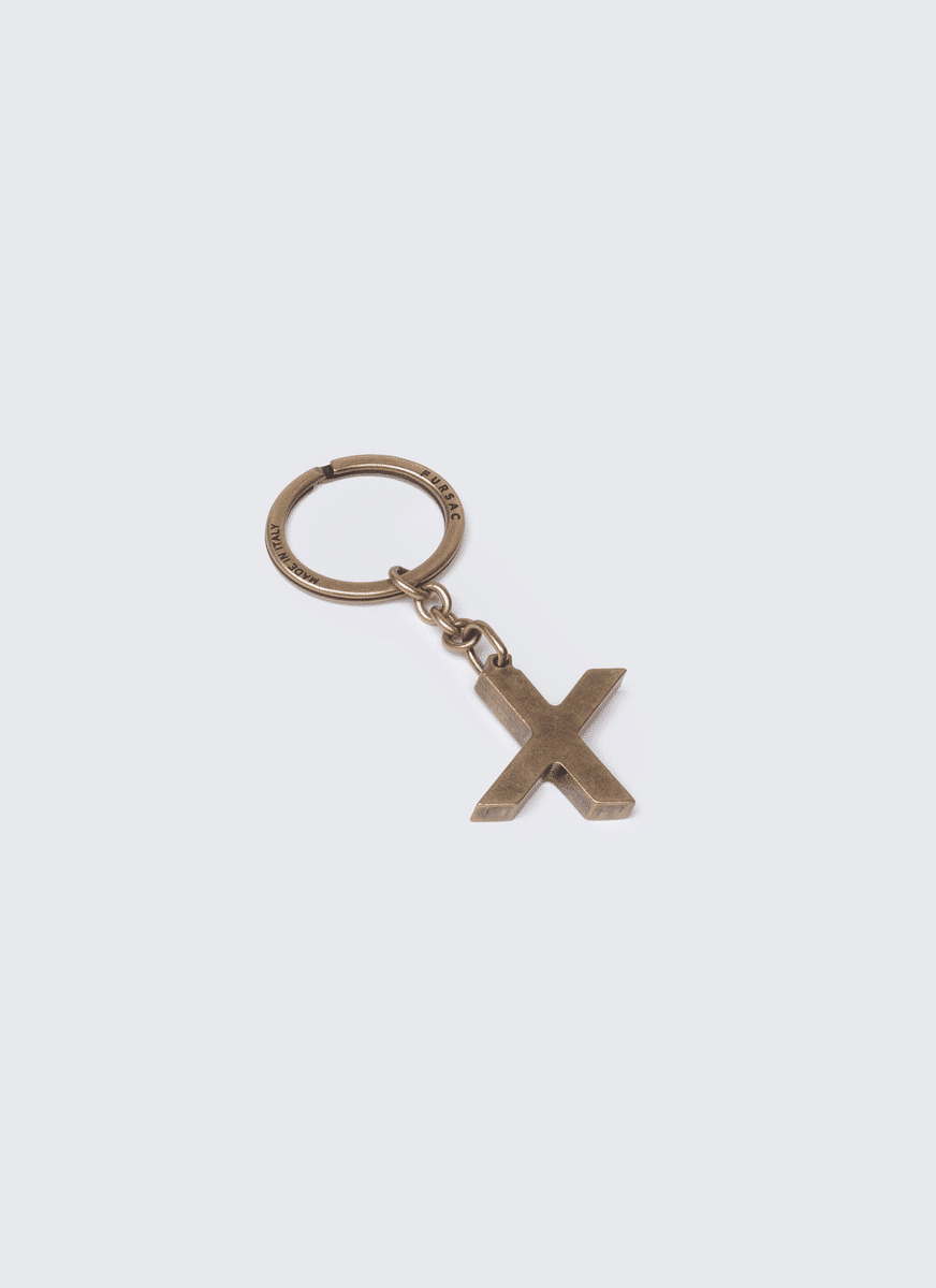 Porte-clés lettre "X" en laiton