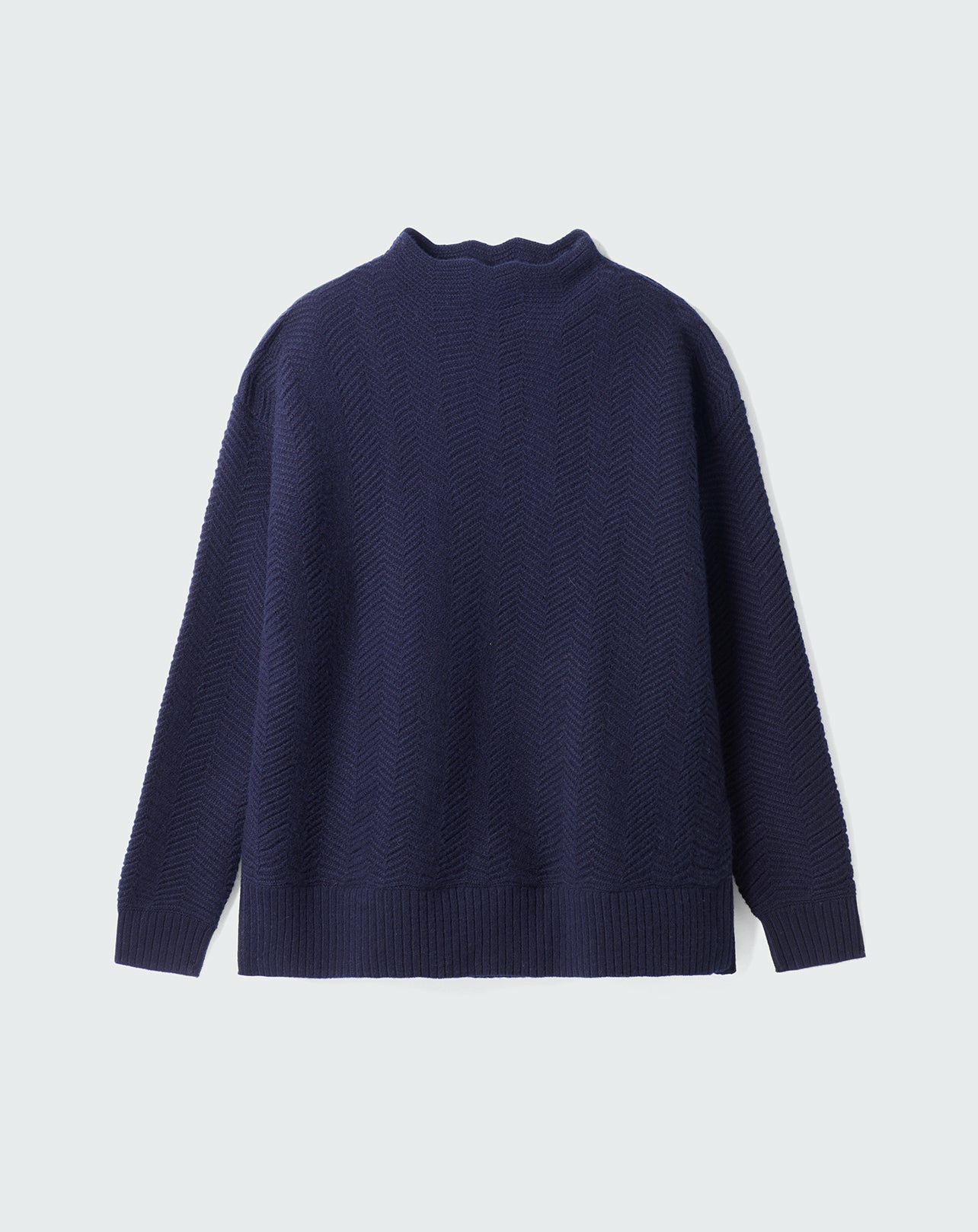Pull col montant à chevrons - Femme - MARINE