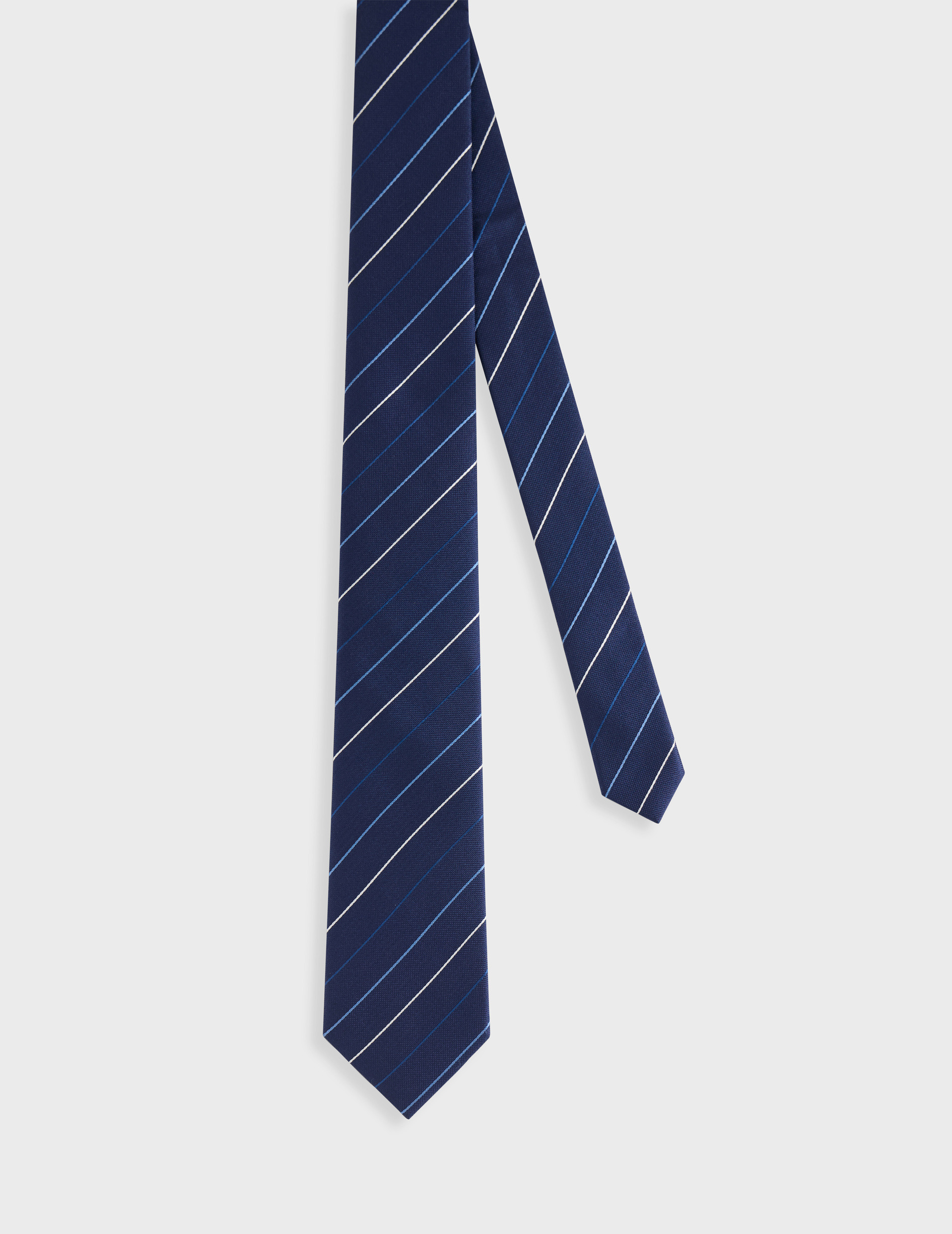 Cravate en soie club tricolore marine/blanc/bleu 6,5cm marine