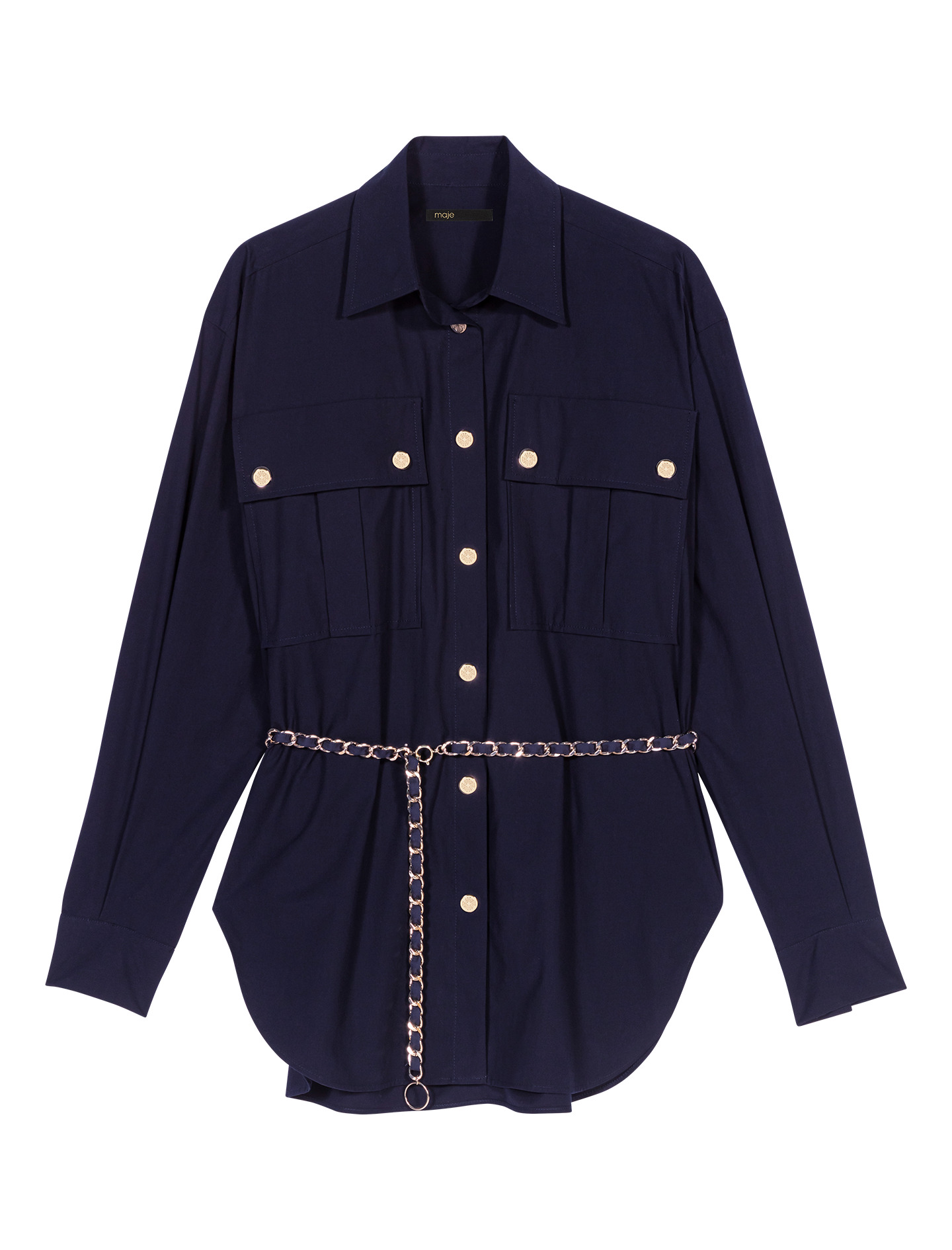 Chemise longue ceinturée