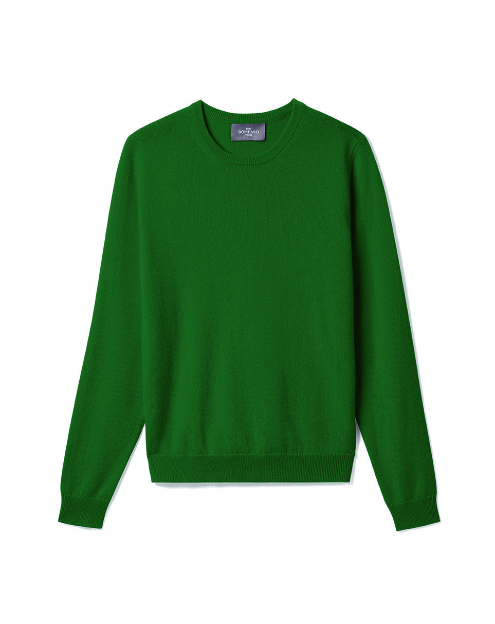 Pull col rond classique - Femme - VERT AMAZONIE