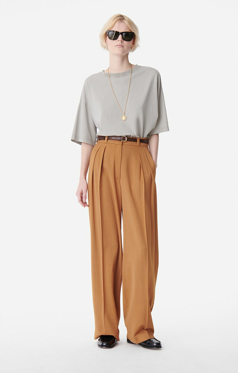 PANTALON DROIT En Viscose Mélangée