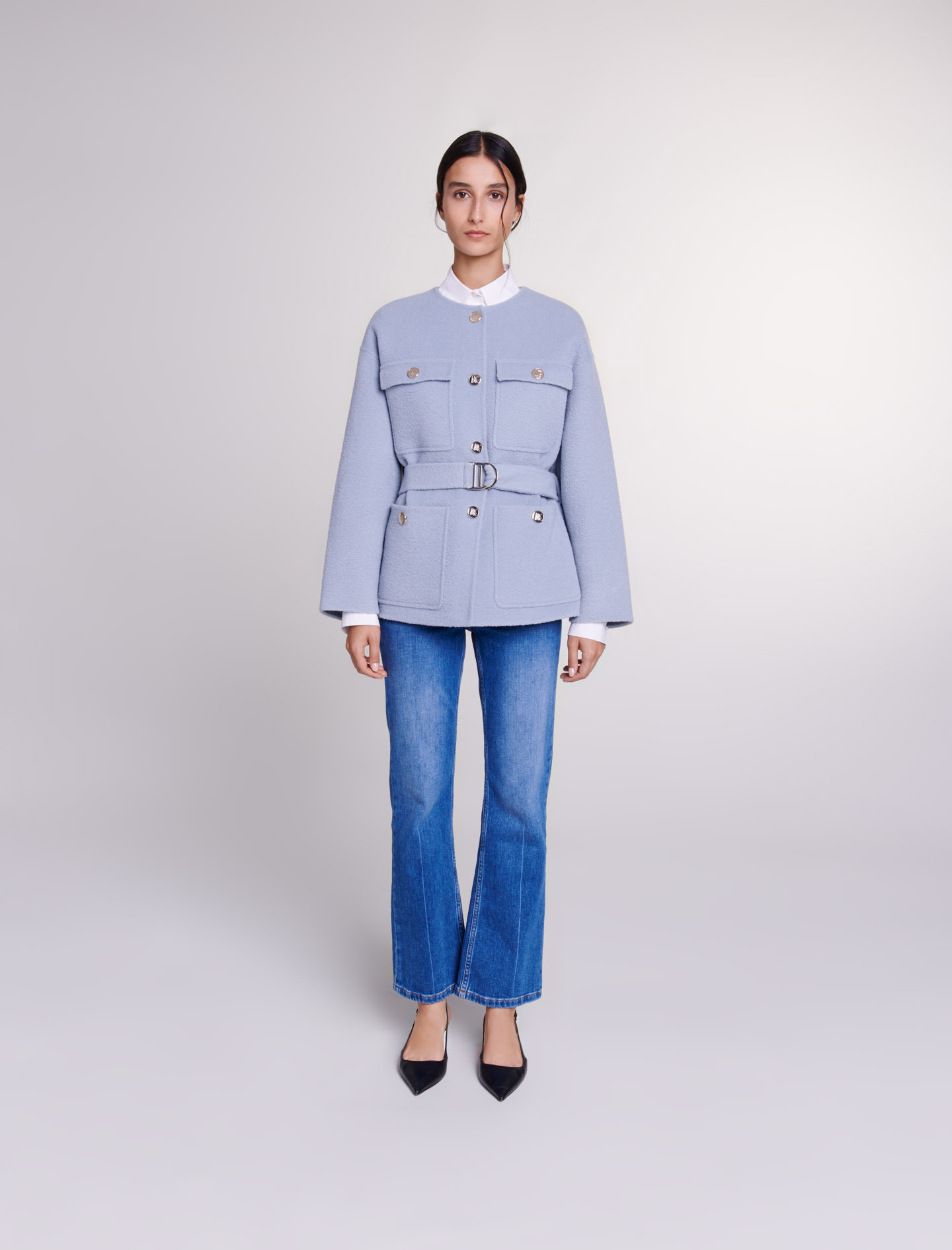 Manteau court ceinturé