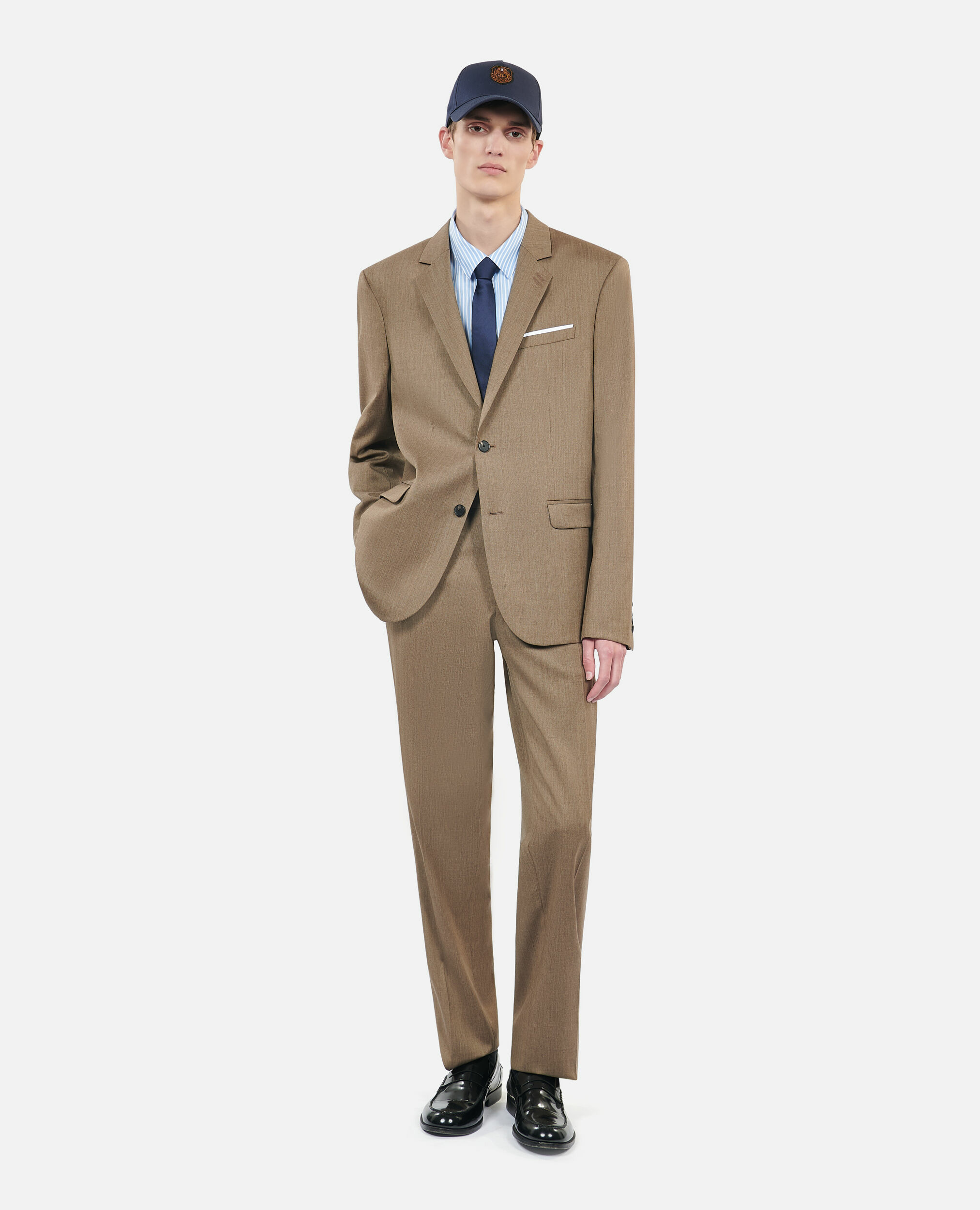 Pantalon De Costume Marron Clair En Laine Homme