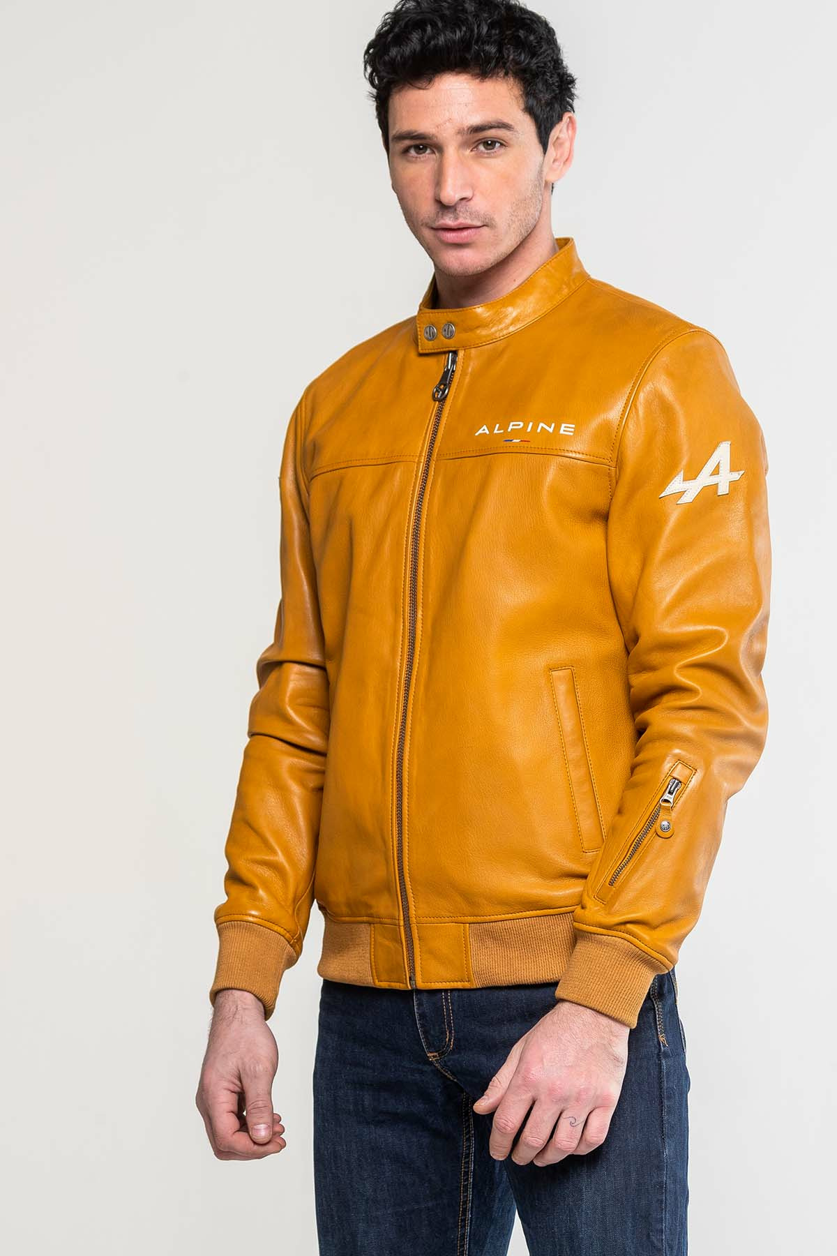 Blouson cuir Alpine Jean Jaune