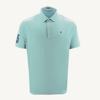 Polo manches courtes en coton avec broderie 15 bleu dragée