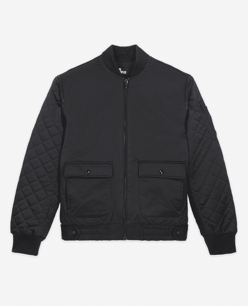 Bomber Bi Matire Satin Avec Details Reflective Femme